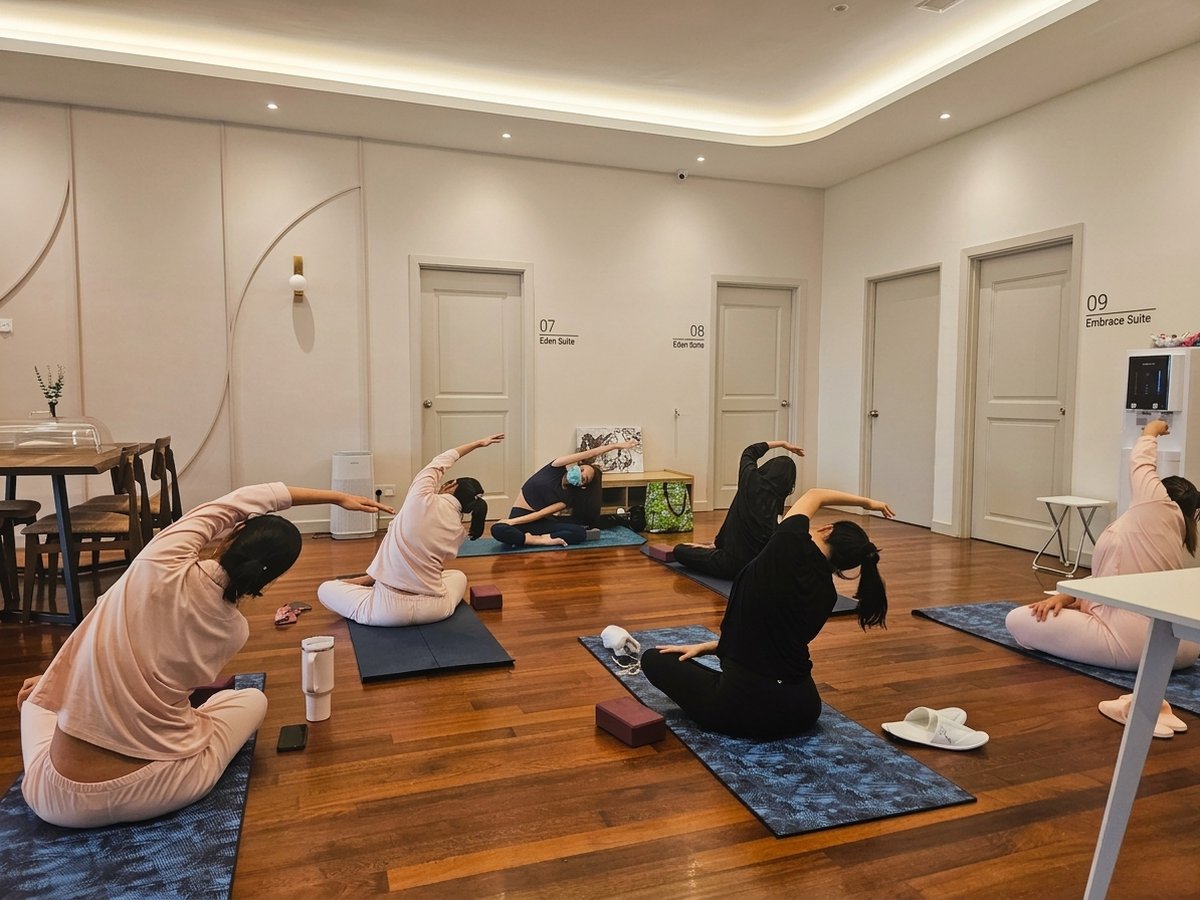 Postnatal yoga class at NewBond